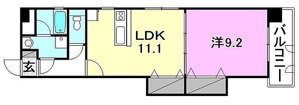 ブライム　アソシエ 502 号室｜愛媛県松山市立花6丁目(賃貸マンション1LDK・5階・48.80㎡)の写真 その2