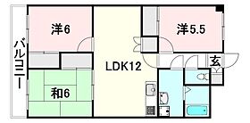 ハープ・スクウェアー 403 号室 ｜ 愛媛県松山市枝松2丁目（賃貸マンション3LDK・4階・66.34㎡） その2