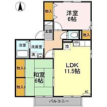 ガーデンコート B-201 号室 ｜ 愛媛県松山市北井門3丁目（賃貸アパート2LDK・2階・56.88㎡） その2