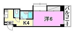 メゾンAD5 1Kの間取図画像