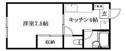オックスフォードサーカス西一万 1Kの間取図画像