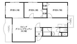 ボヌールレジデンスB 3LDKの間取図画像