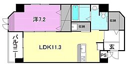 ジュエルミサワ・15 401 号室 4階1LDKの間取り