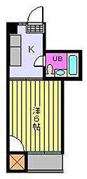 メゾン北斗 1Kの間取図画像