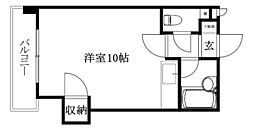 フォレスト三番町 ワンルームの間取図画像