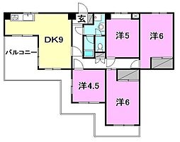 ウエストレジデンス大和 4DKの間取図画像