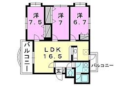 ブライムウェーブ1 3LDKの間取図画像