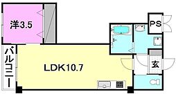 Mayfair南市駅Premium 202 号室 2階1LDKの間取り