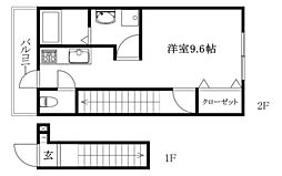 EARL'SCOURT北条2 ワンルームの間取図画像