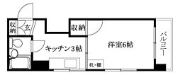 グリーンハイツ正岡 1Kの間取図画像