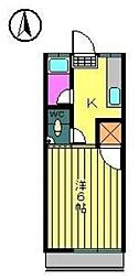 コーポいながき 1Kの間取図画像