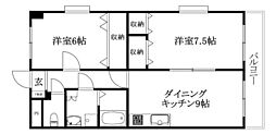 グレース久万ノ台 2DKの間取図画像