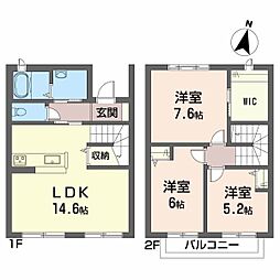 ヴィラ東松山 3LDKの間取図画像