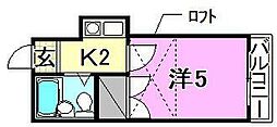 メゾン・ド・エヌワイ 1Kの間取図画像