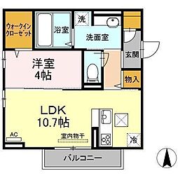 フェリエ3 1LDKの間取図画像