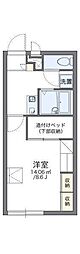 レオパレスとねりこ1 1Kの間取図画像