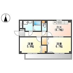 サンコート・M 2DKの間取図画像