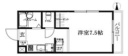 コーポ千舟 1Kの間取図画像