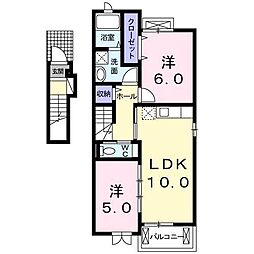 カサブランカ2 2LDKの間取図画像