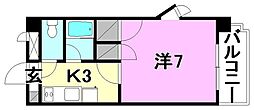 グレースフルハイツ 1Kの間取図画像