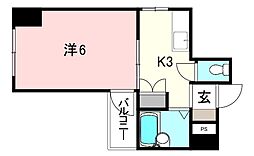 PALASA 1Kの間取図画像