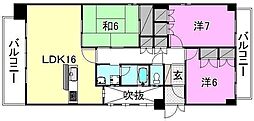 ヴォルジュ石手 3LDKの間取図画像