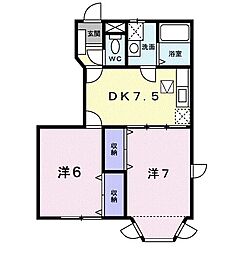 セレッソヒルズ 2DKの間取図画像