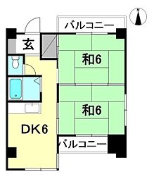 メゾンソフィア2 2DKの間取図画像