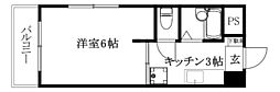 宮田ビル 1Kの間取図画像