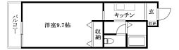 フィネスエンゼル 1Kの間取図画像