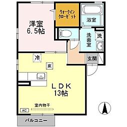 エヴァーフォレスト 1LDKの間取図画像