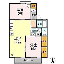 セジュール西村A 2LDKの間取図画像