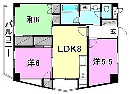 ナチュラルリーフ松山 3LDKの間取図画像