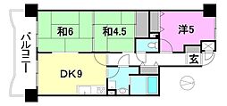 グランディア大手町壱番館 3DKの間取図画像