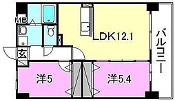 GARIREOCITYTERRACE 2LDKの間取図画像
