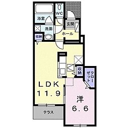 アジュール 1LDKの間取図画像