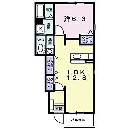SerenoUnoA 1LDKの間取図画像