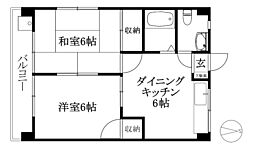 メゾン・カトレア 2DKの間取図画像