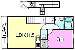 CentralVillage 1LDKの間取図画像