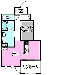 AKUOSGLANZ ワンルームの間取図画像