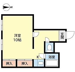 ウエストヒルズM&M 1Kの間取図画像