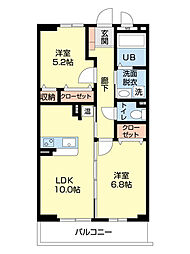 Forest6 2LDKの間取図画像