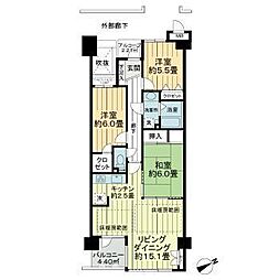 サーパス西大畑A棟 3LDKの間取図画像