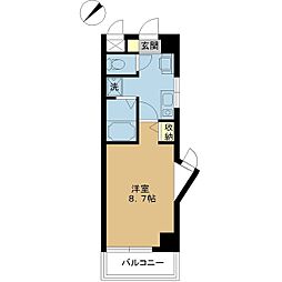 リバティープラザ花園2 1Kの間取図画像