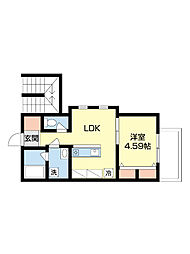 Sun Gianz東松山 1LDKの間取図画像