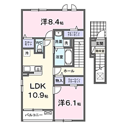 カーサ・コンソラータ 2LDKの間取図画像