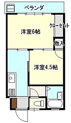 ハイムけやき 2Kの間取図画像
