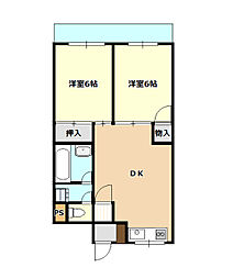 東松山マンション 2DKの間取図画像