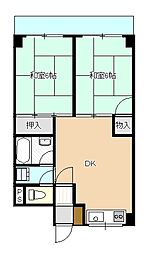 東松山マンション 2DKの間取図画像