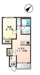 サニースペース 1LDKの間取図画像